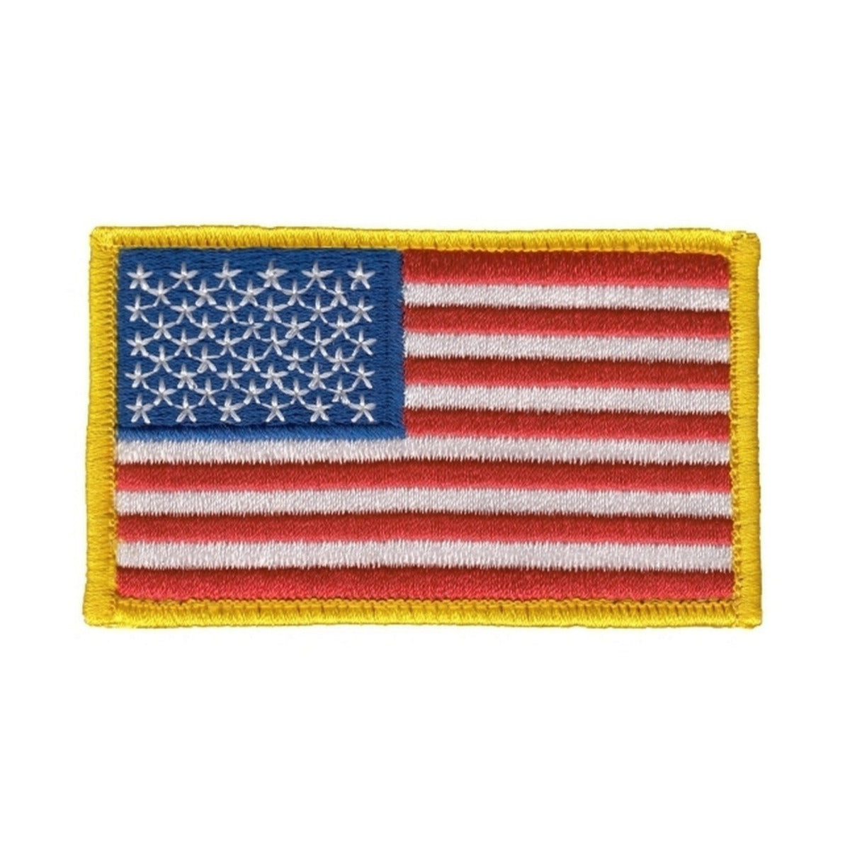 U.S. Flag Patch, Blue Stripe, Hook, Grey/Blue/Black, 3-3/8x2