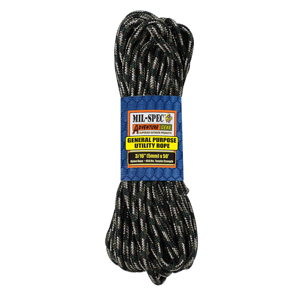 3/16" x 50' General Purpose Utility Rope, Woodland