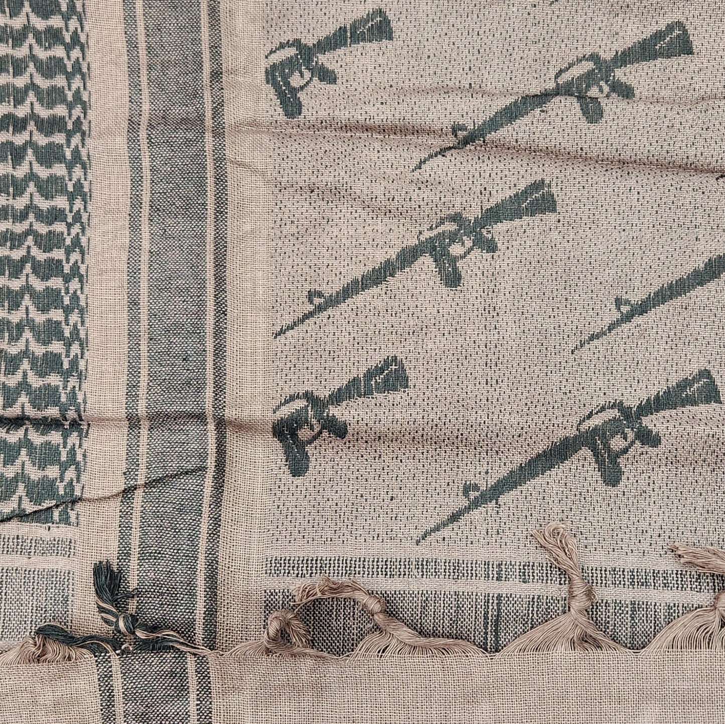 Shemagh Desert Scarf, Rifle Pattern, Mocha