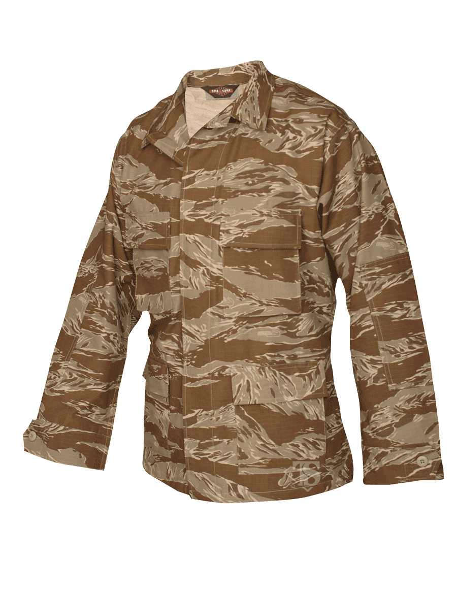 Camo BDU Top, 100% Cotton Rip-Stop