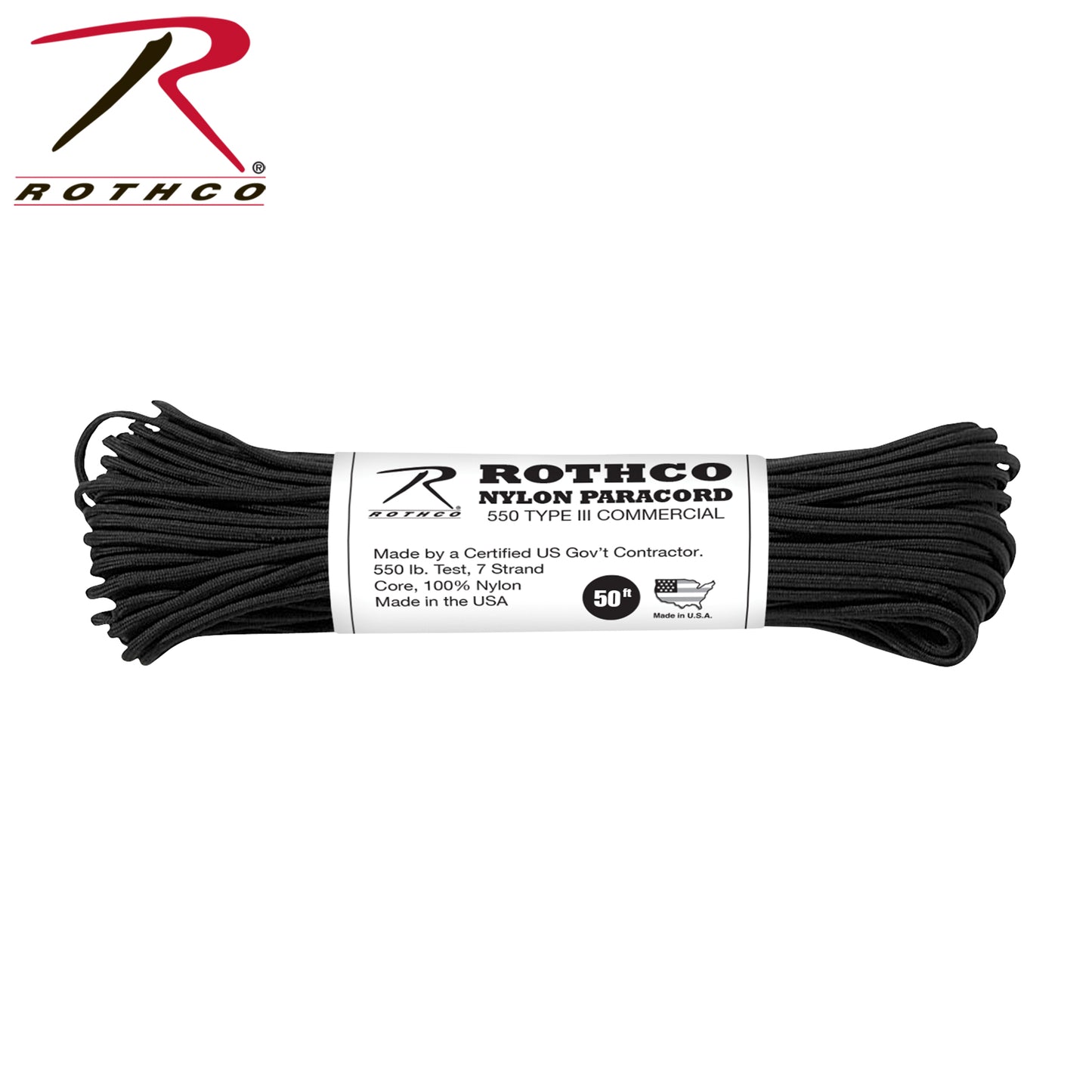 Nylon Paracord Type III 550 lb, Solid Color