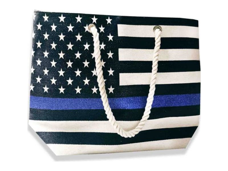 Thin Blue Line Canvas Tote Bag