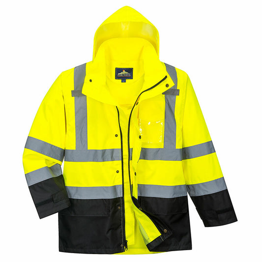 High Contrast Rain Jacket, Hi-Vis Yellow & Black