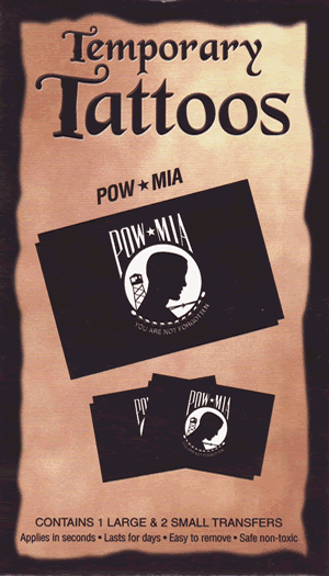 POW-MIA Flag Temporary Tattoo Set