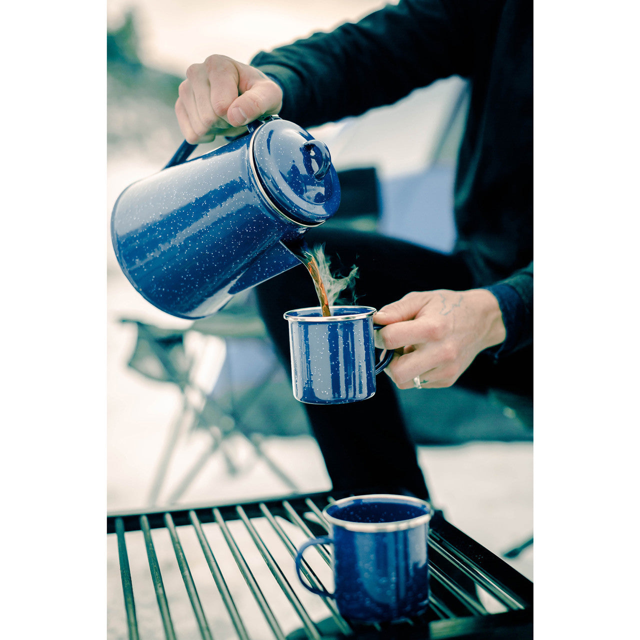 Enamel 8 Cup Coffee Pot / Percolator