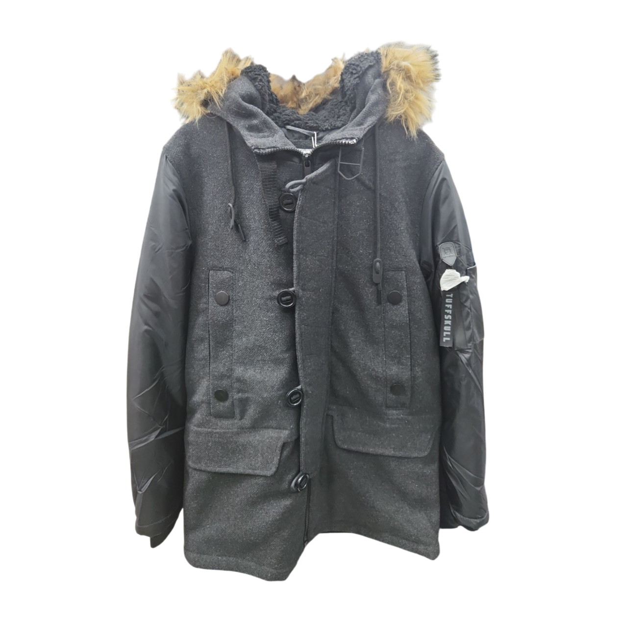 'Herren Anorak' Hooded Jacket with Faux Fur