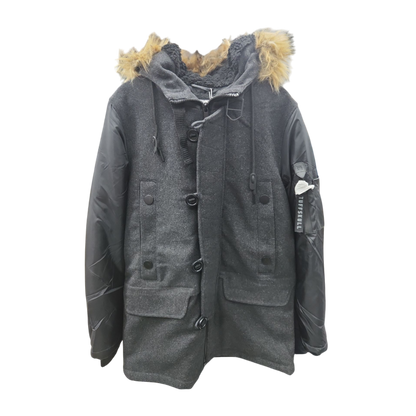 'Herren Anorak' Hooded Jacket with Faux Fur