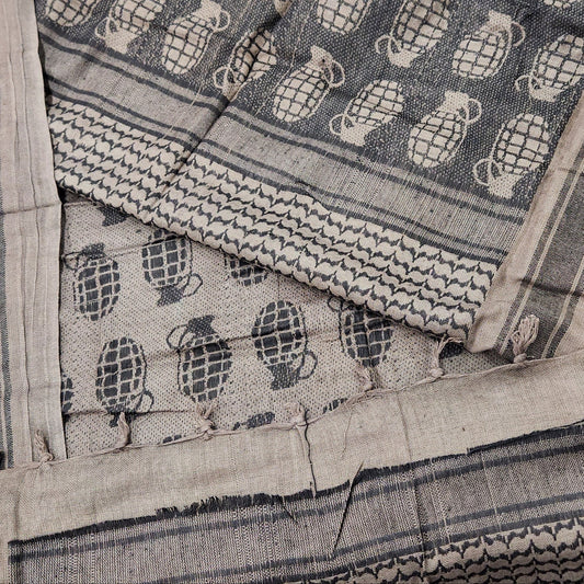 Shemagh Desert Scarf, Grenade Pattern, Mocha