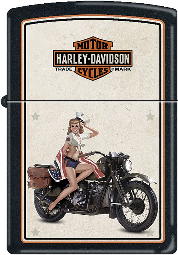 'Harley Davidson' U.S. Marines Pinup Lighter