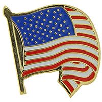 U.S. Flag Pin, Curled