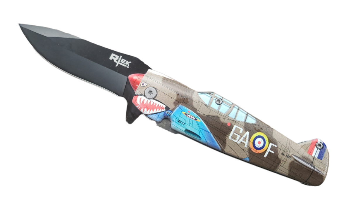 Fighter Plane Spring Assist Knife