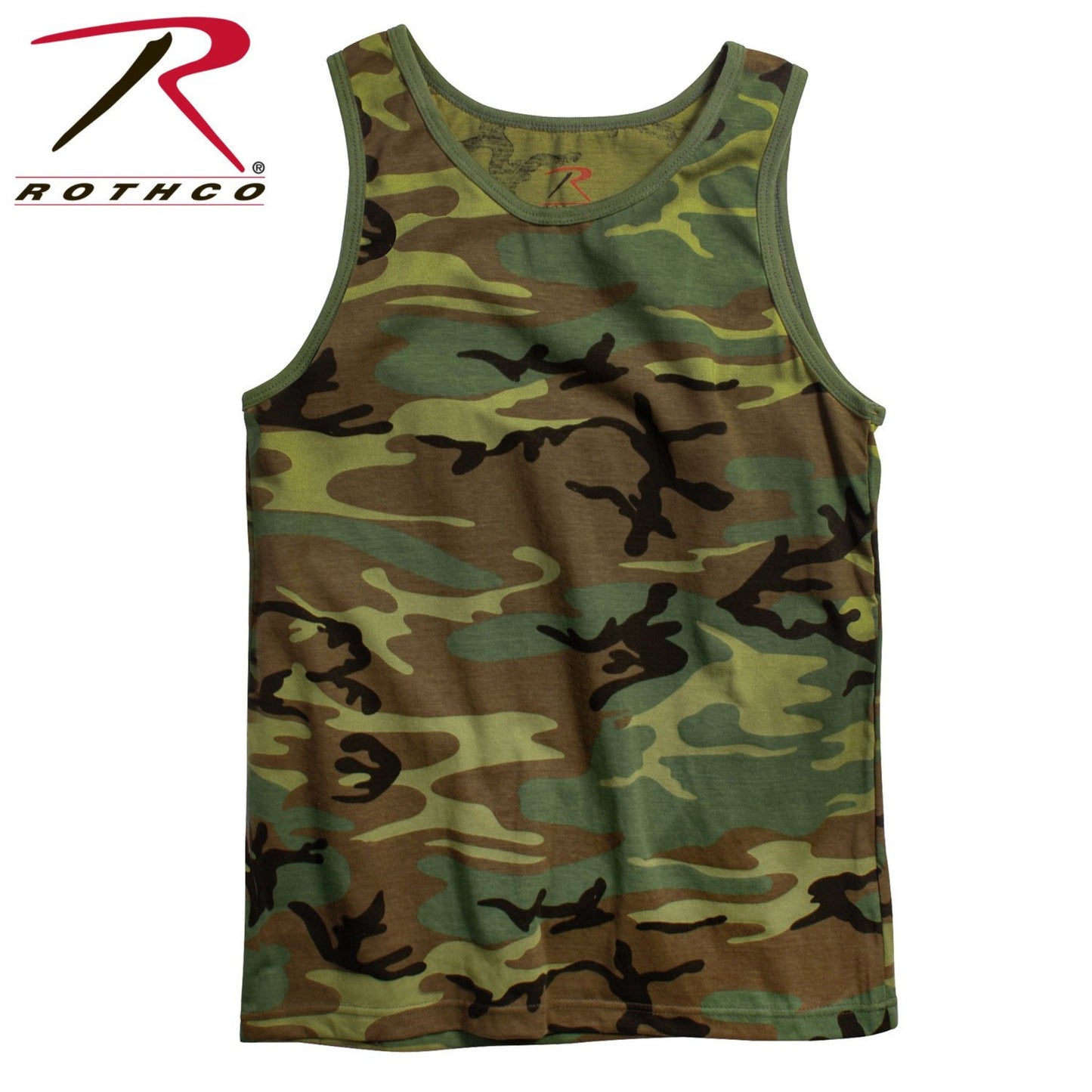Men's brown, green and black camo tank top from Rothco.