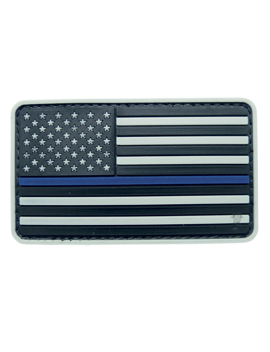 'Thin Blue Line' PVC U.S. Flag Patch