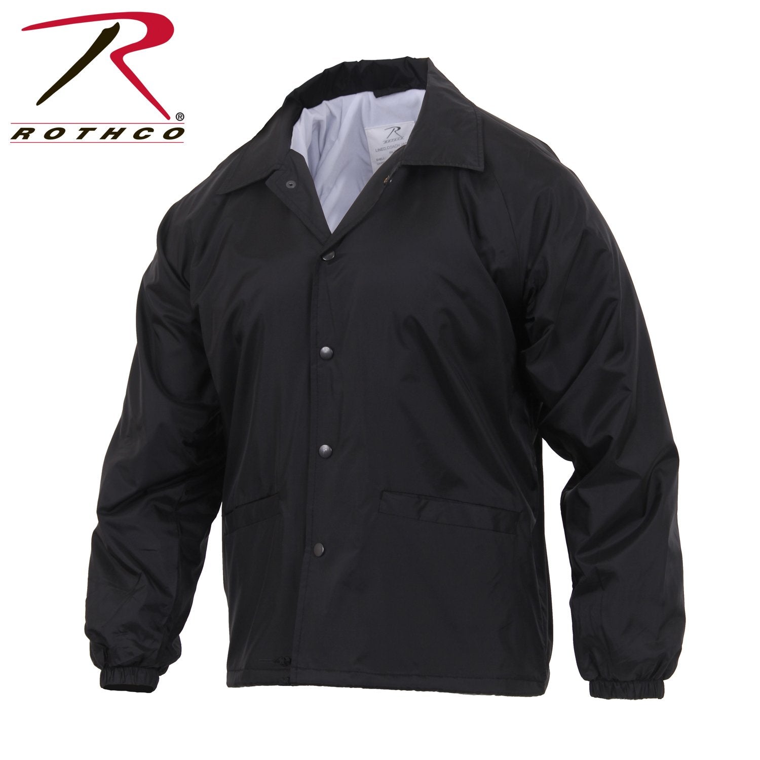 Lined Coaches Police Jacket, Black