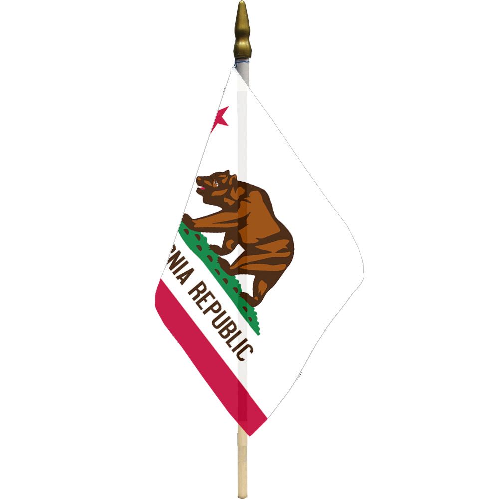 'California Republic' Stick Flag, 4 x 6"