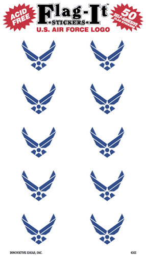 U.S. Air Force Logo Flag Sticker Set, 50-piece