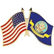 U.S. & U.S. Navy, Crossed Flags Pin